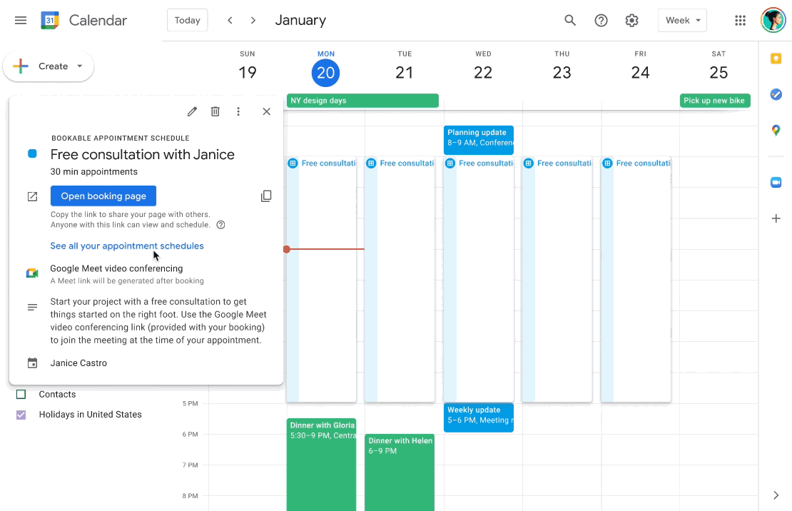 appointments calendar2 - UpCurve Cloud