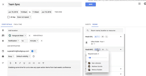 Let Google Calendar Intelligently Suggest Rooms for Your Meetings - UpCurve  Cloud